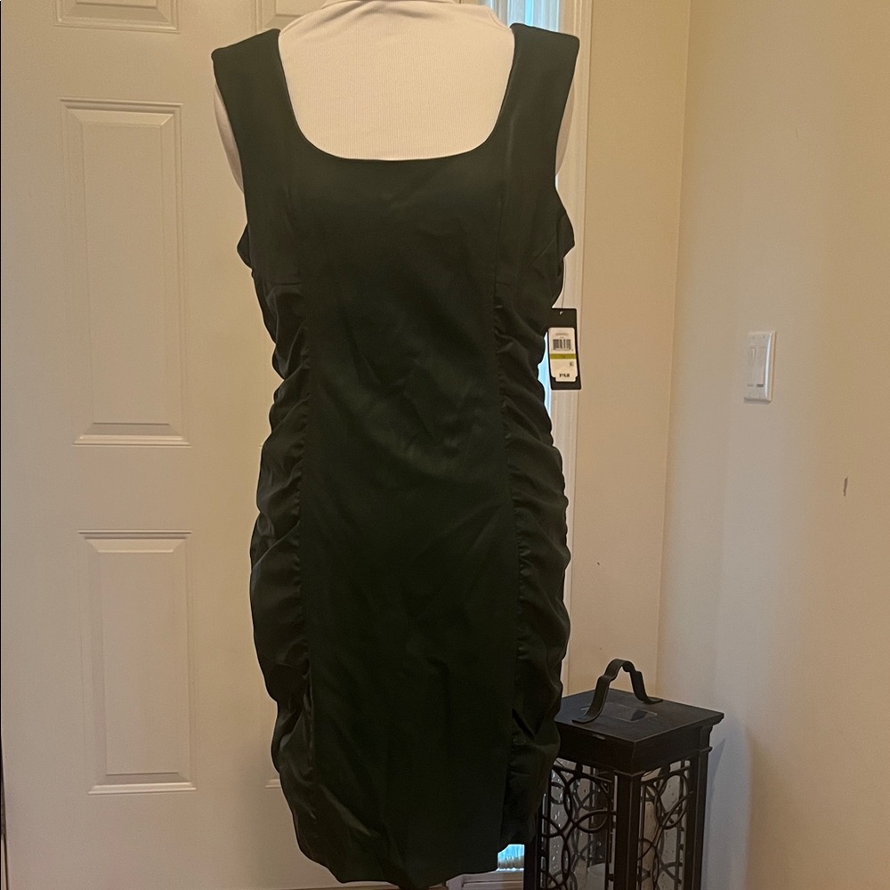 Guess Black Ruched Mini Dress